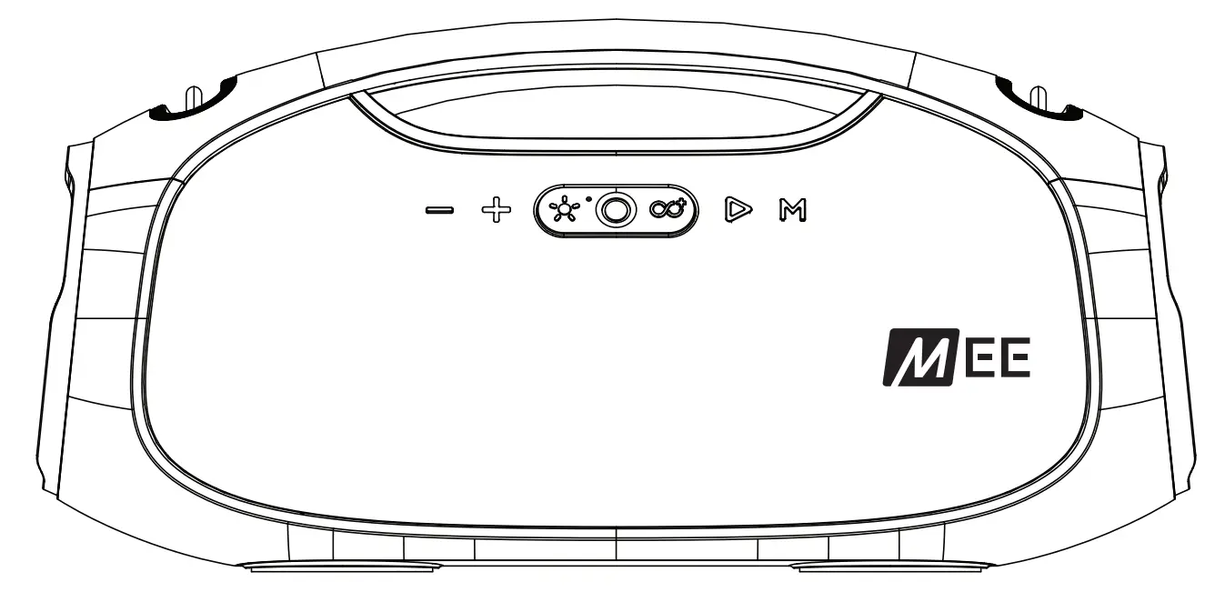 MEE Party Spkr Wireless XL Party Speaker with LED Lights 