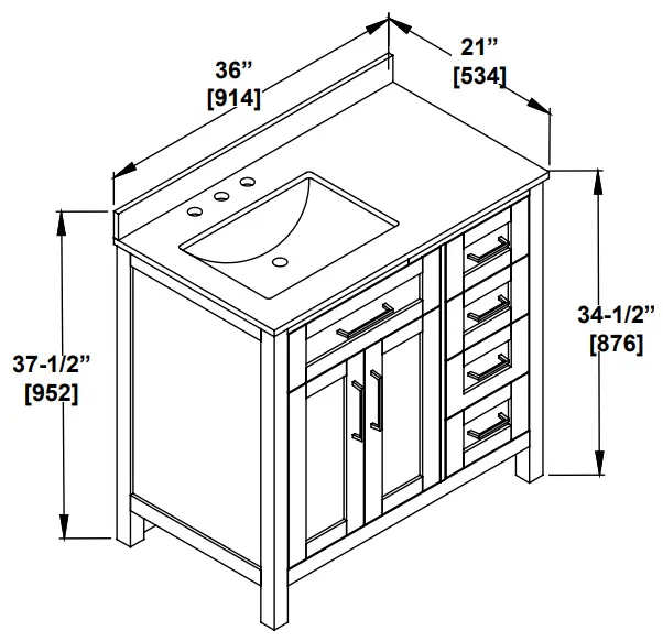 MISENO TAHO36 Tahoe 36 Free Standing -