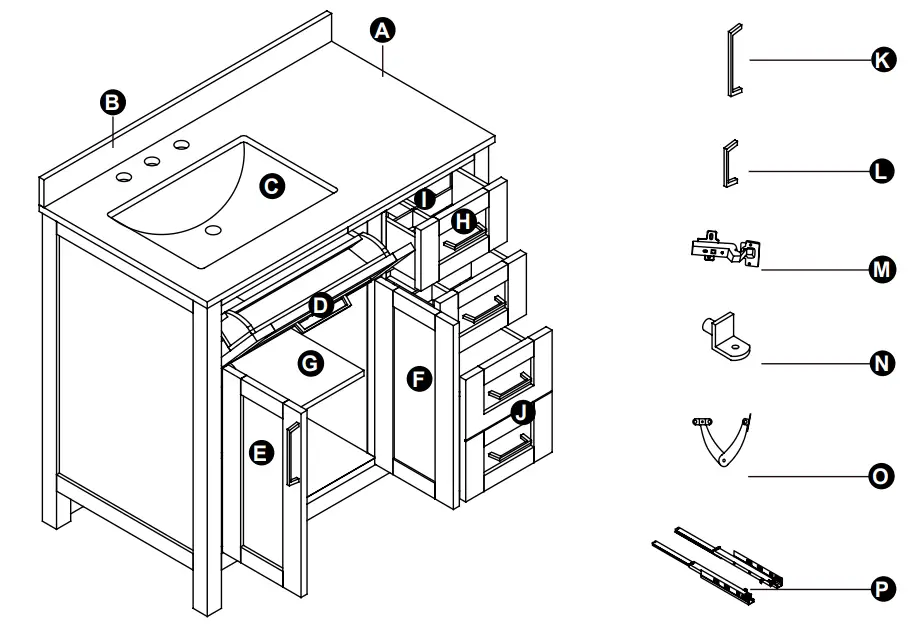 MISENO TAHO36 Tahoe 36 Free Standing - PART LIST
