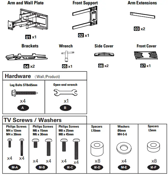MOUNTUP-MU0028-B-Full-Motion-TV-Wall-Mount-for-42-75-Inches-TVs-fig-4