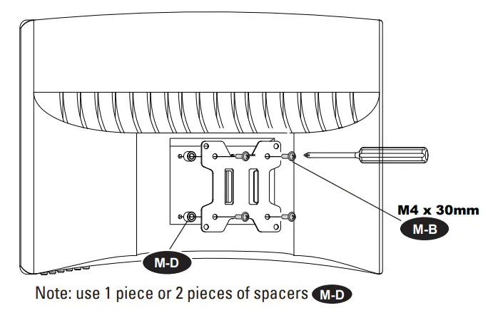 Attach the VESA plates to the monitors
