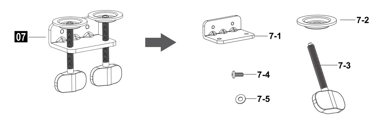 MOUNTUP MU6013A Triple Monitor Mount - etach the bolt (7-3) from the clamp (07)