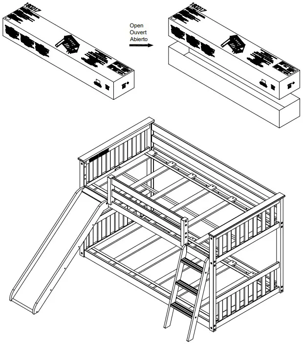Maxwood WML30039 Max and Lily Twin Over Twin Low Bunk with Slide and Ladder - Bunk Bed