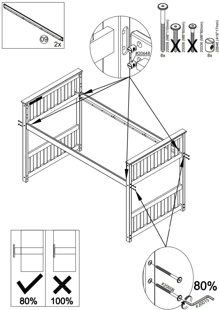Maxwood WML30039 Max and Lily Twin Over Twin Low Bunk with Slide and Ladder - Parts 9