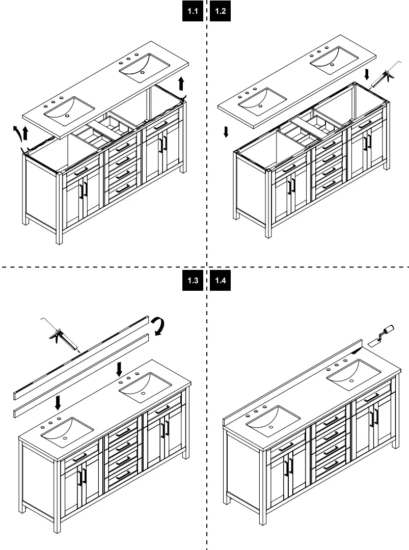 Miseno MV-TAHB60-15VKC-059FY Tahoe 60 Inch Free Standing - INSTALLATION