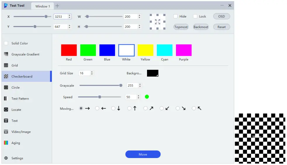 NOVASTAR Test Tool Software - Checkerboard