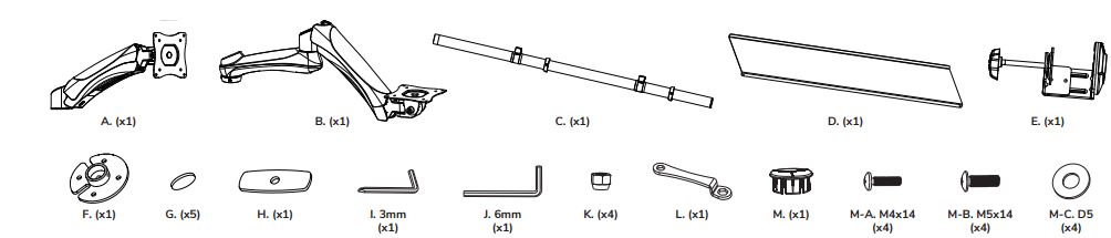 Neomounts FPMA-D500KEYB Monitor Arm Desk Mount-FIG2