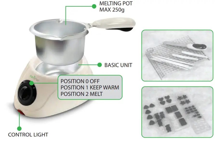Nutrichef-PKFNMK14-Electric-Chocolate-Melting and Warming-Fondue-Set-fig.2