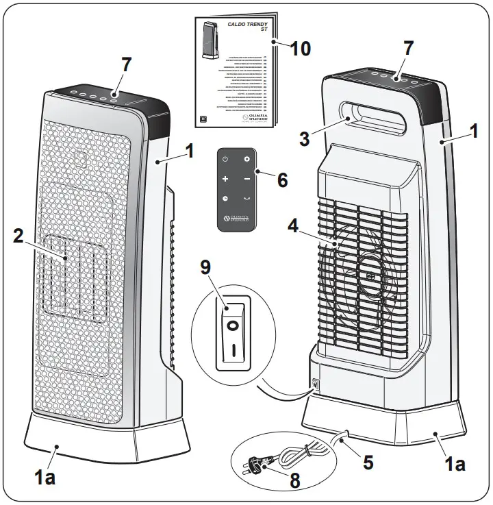 OLIMPIA SPLENDID Caldo Trendy ST Ceramic Fan Heaters - DESCRIPTION OF THE APPLIANCE