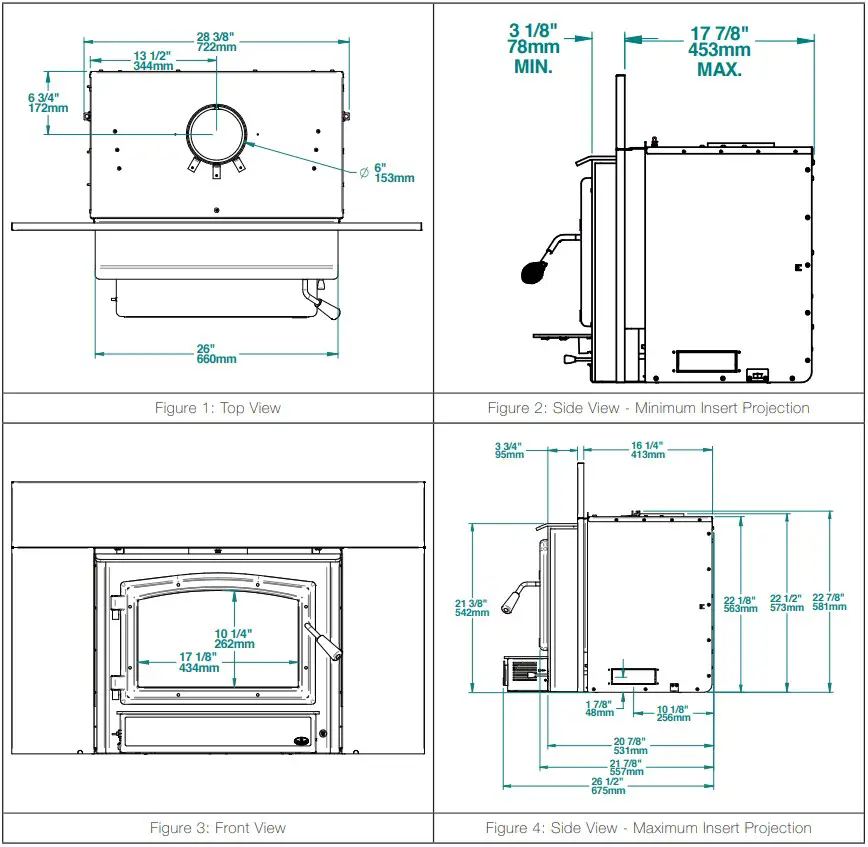 OSBURN OB02016 Wood Burning Insert - parts