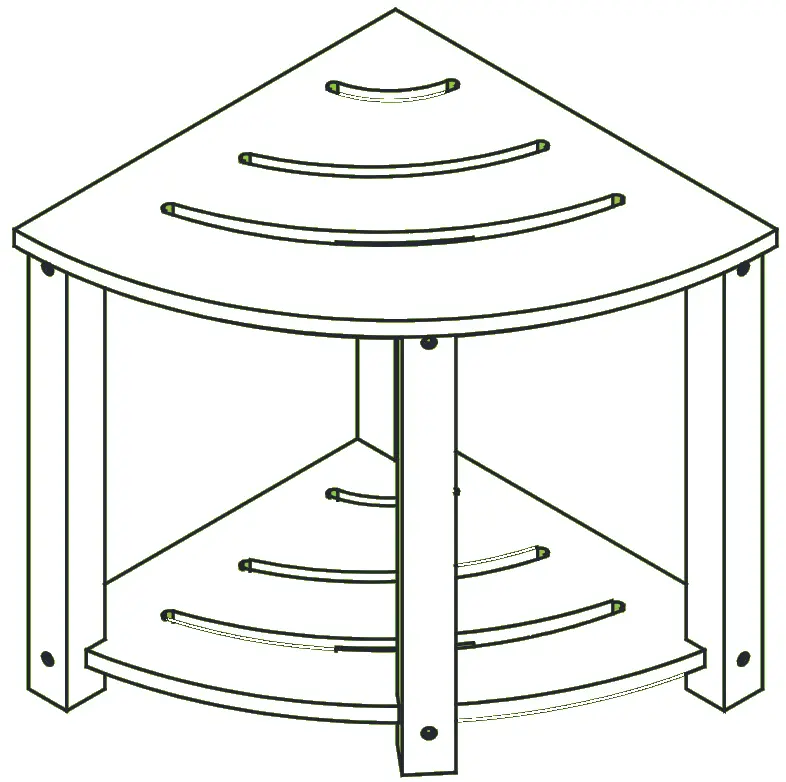 Oasis Space OS-28HL-BSC-003-K Corner Shower Stool for Shaving Legs 