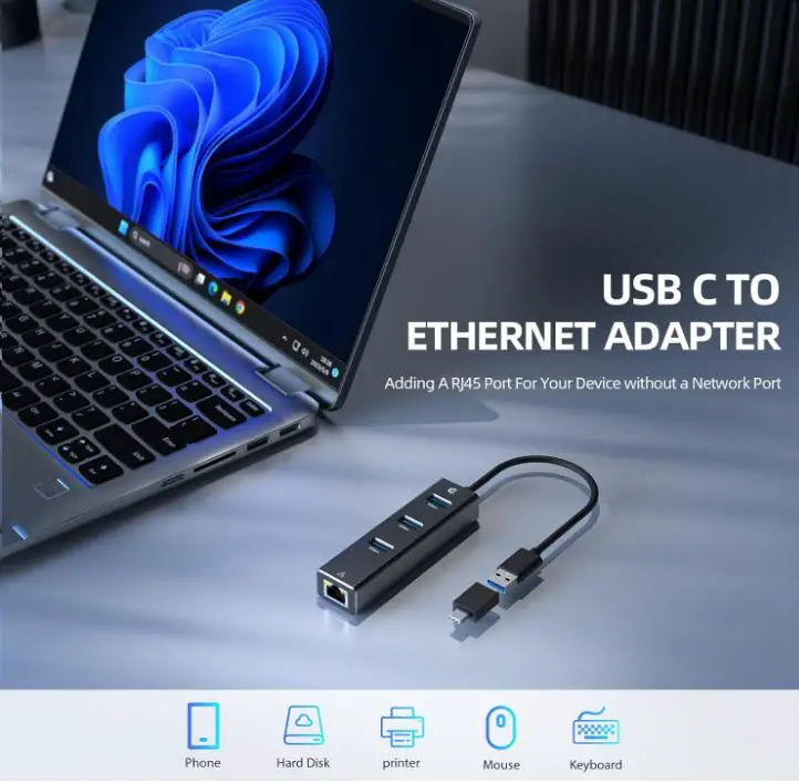 Oditton OD-HB051-E-023 4 Port USB to Ethernet Adapter-fig-2