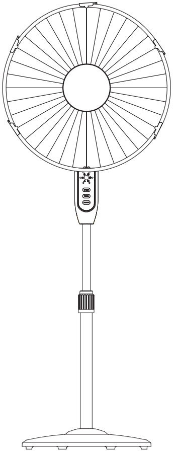PELONIS PFS40A4BBB Remote Control Oscillating Stand Up Fan
