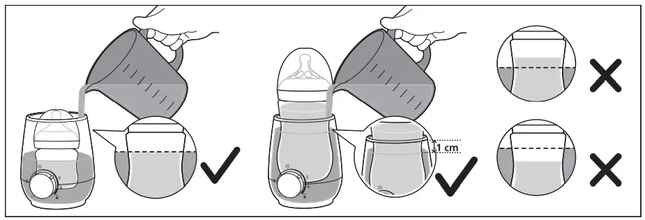 Using the bottle warmer