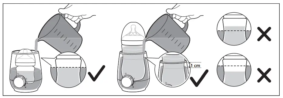 Using the bottle warmer