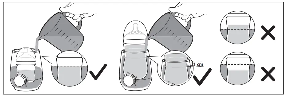 Using the bottle warmer