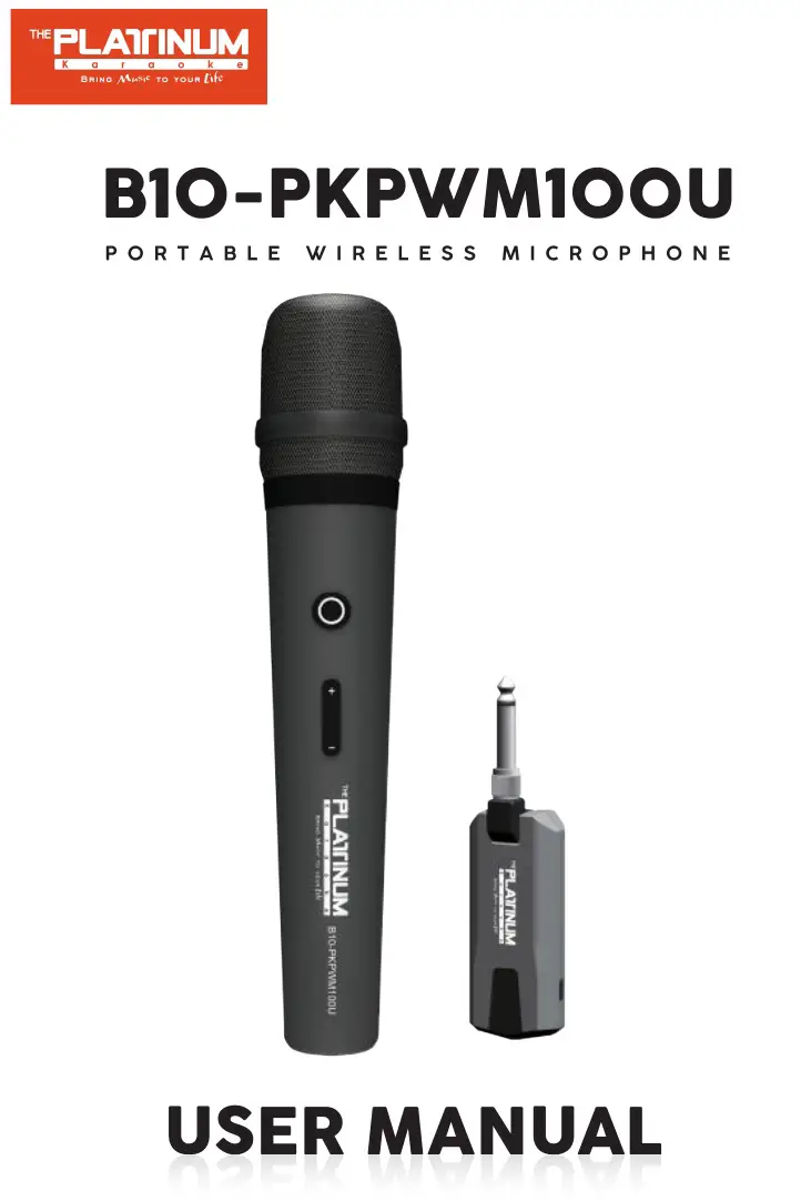 PLATINUM karaoke B10-PKPWM100U Portable Wireless Microphone User Manual