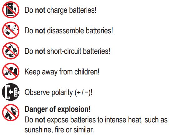 PROFI CARE PC-BSR 3108 Robot Vacuum Cleaner Wiping Function Instruction Manual - Handling Batteries