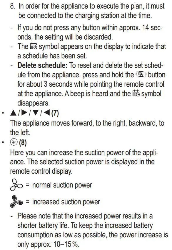PROFI CARE PC-BSR 3108 Robot Vacuum Cleaner Wiping Function Instruction Manual - Set Scheduled Cleaning