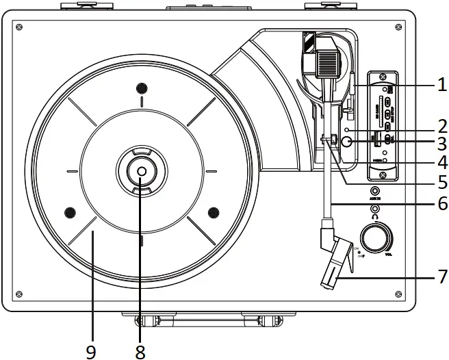 PROSCAN JP-0303BB Bluetooth Portable USB Suitcase Turntable - a1