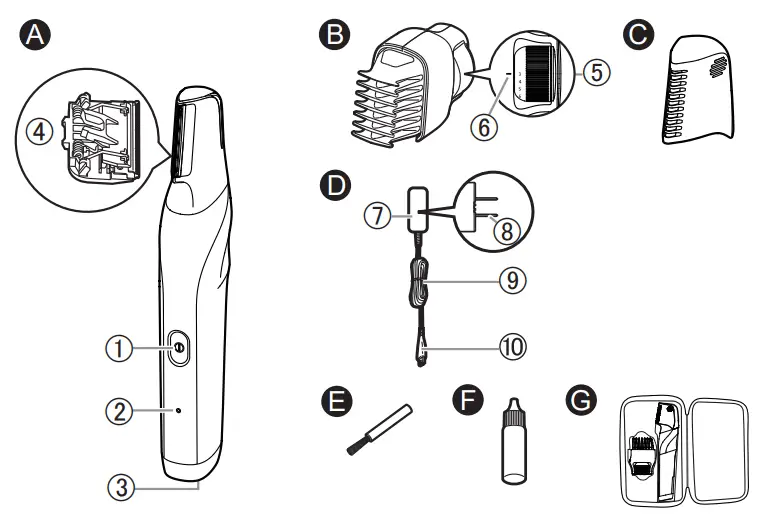 Panasonic ER GK80 S Slim Line Body Groomer - Parts