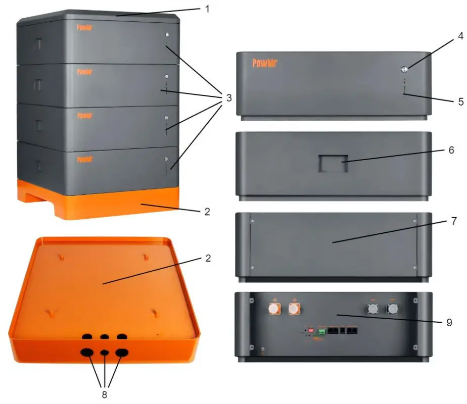 PowMr POW-LIO51400-16S Stack Battery Storage - Product Appearance