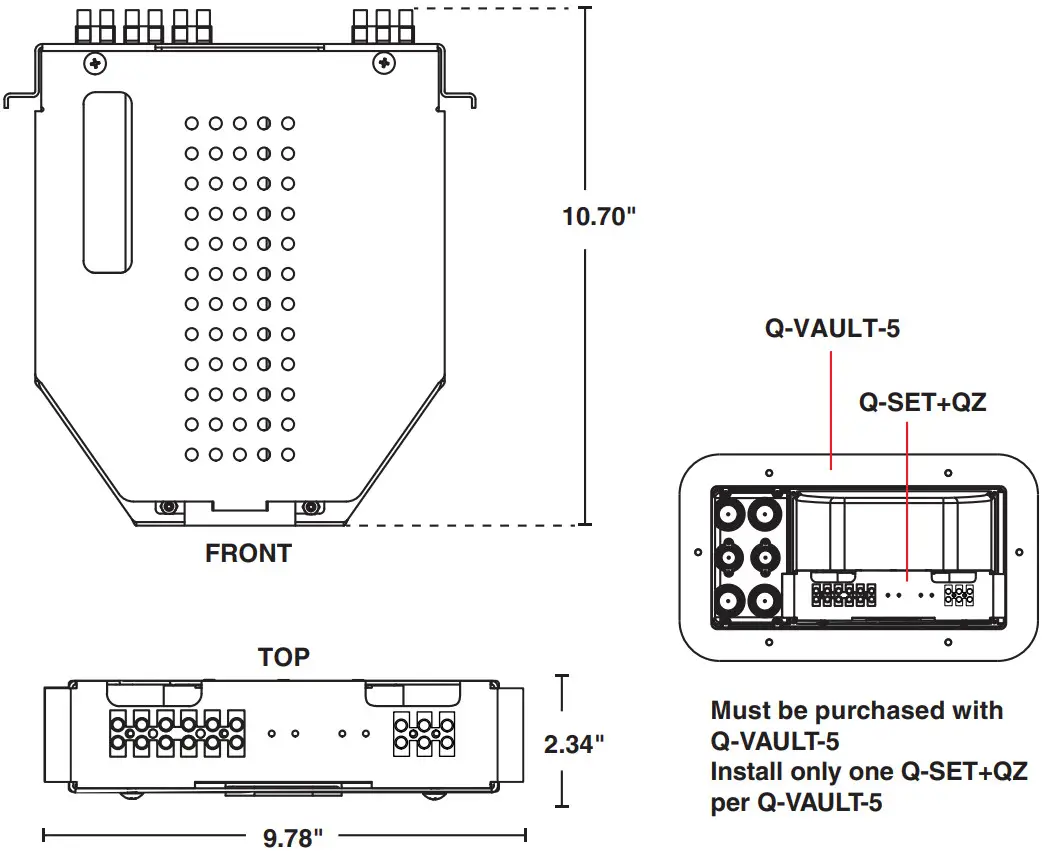 Q-TRAN Q-SET+QZ-DALI-DT8 LED Power Supply - DIMENSIONS