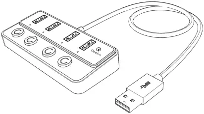 Qeefun B0BG7MKT9K 4 Port USB 3.0 Data Hub A0