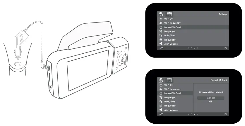 REXING V5C Plus 4K Front Plus Cabin Dash Cam 3 Inch LCD Screen - Memory Card 1