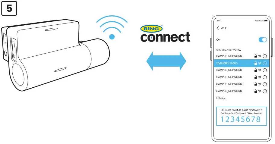 RING RSDC4000 1440p Smart Dash Camera with Auto Start Stop - connect