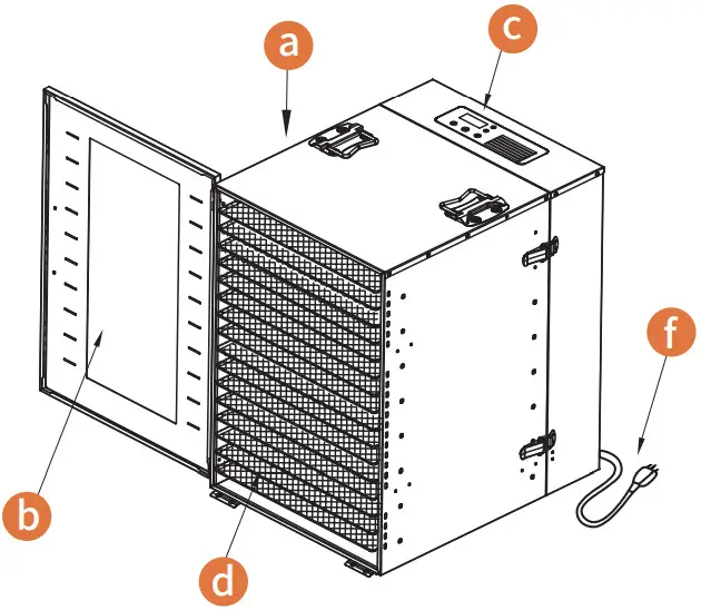 ROVRAK YY FD16TRAY Commercial Dehydrator Machine - Diagram