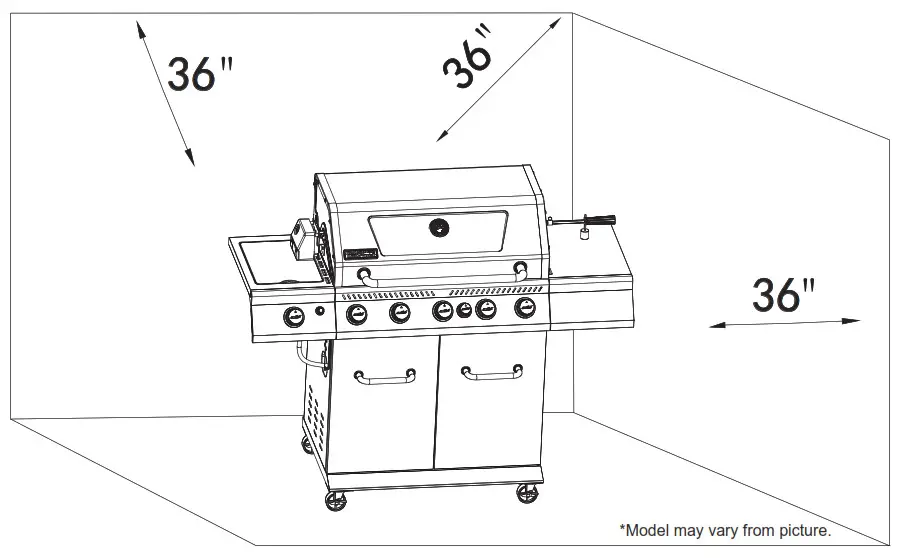 Royal Gourmet GA5403B 5 Burner BBQ Cabinet Style Propane Gas Grill - Fig1