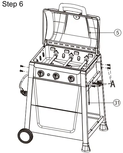 Royal Gourmet SG3001 Burner Gas Gril - Assembly 5