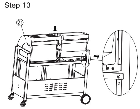 Royal Gourmet ZH3002SC 3 Burner 25,500 BTU Dual Fuel Propane and Charcoal Combo with Protected Grill Cover - parts14