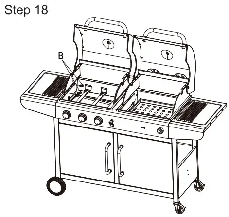 Royal Gourmet ZH3002SC 3 Burner 25,500 BTU Dual Fuel Propane and Charcoal Combo with Protected Grill Cover - parts19