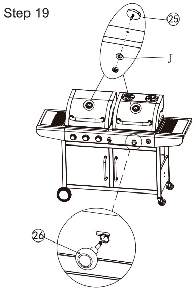 Royal Gourmet ZH3002SC 3 Burner 25,500 BTU Dual Fuel Propane and Charcoal Combo with Protected Grill Cover - parts20
