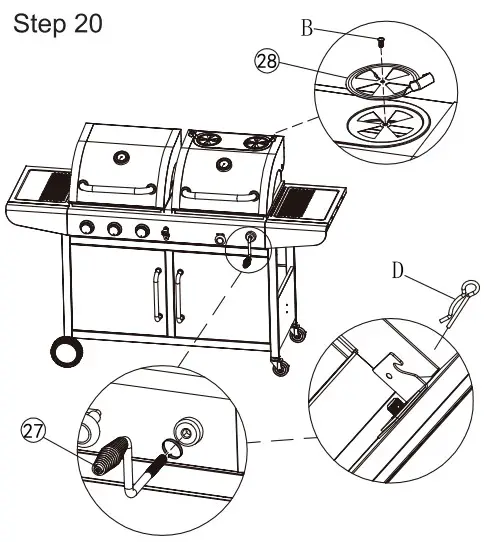Royal Gourmet ZH3002SC 3 Burner 25,500 BTU Dual Fuel Propane and Charcoal Combo with Protected Grill Cover - parts21