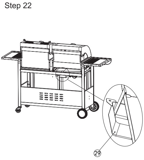 Royal Gourmet ZH3002SC 3 Burner 25,500 BTU Dual Fuel Propane and Charcoal Combo with Protected Grill Cover - parts232
