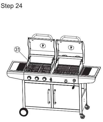 Royal Gourmet ZH3002SC 3 Burner 25,500 BTU Dual Fuel Propane and Charcoal Combo with Protected Grill Cover - parts25
