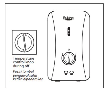 Rubine FLUSSO Series Water Heater - temperature