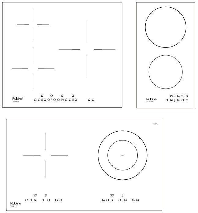 Rubine VULCAN series ELECTRIC HOB