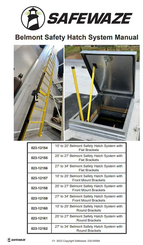 SAFEWAZE 023-12154 Belmont Safety Hatch System User Manual