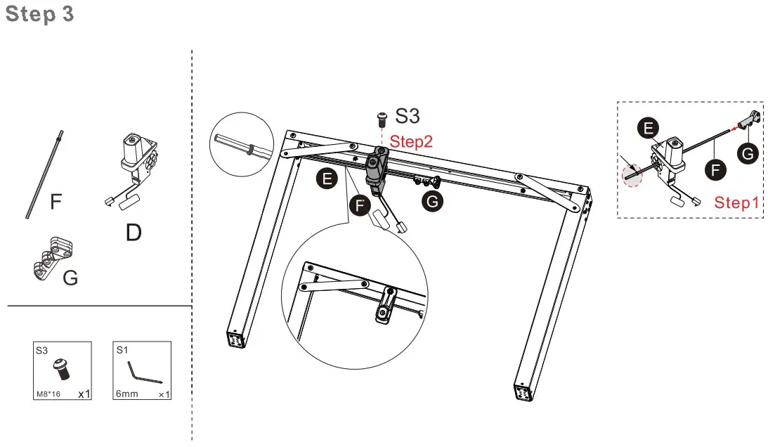 SANODESK QS1B-1160 Electric Standing Desk - Parts 7
