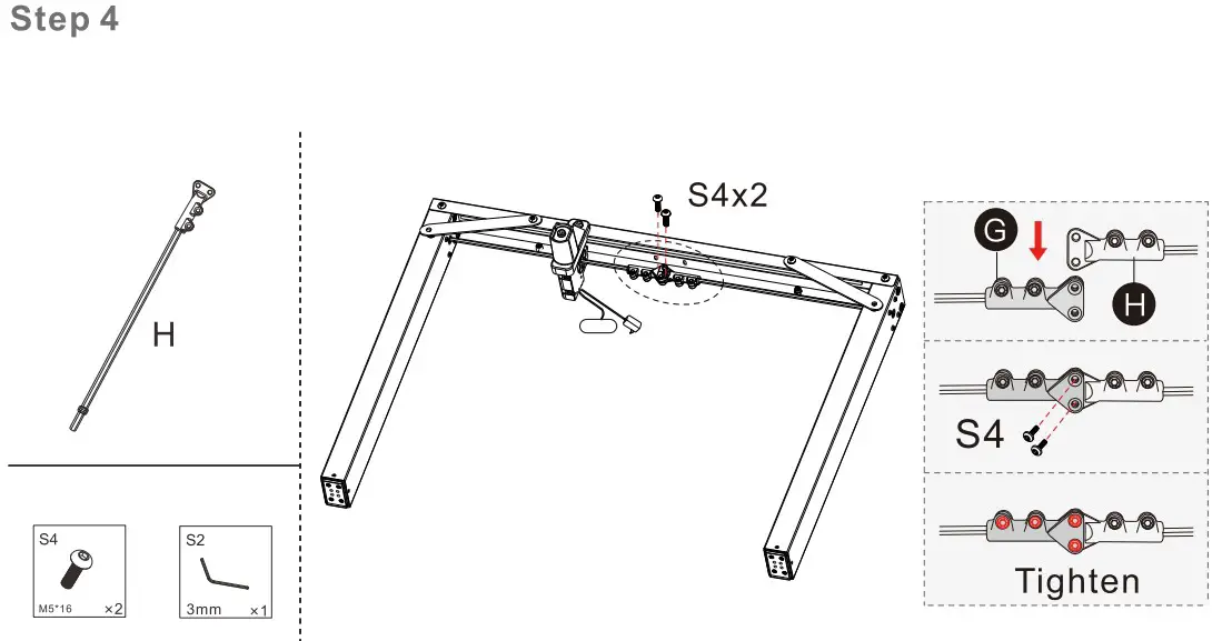 SANODESK QS1B-1160 Electric Standing Desk - Parts 8