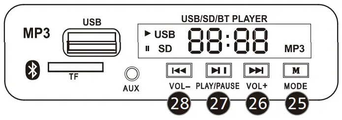 MP3 and Bluetooth Player