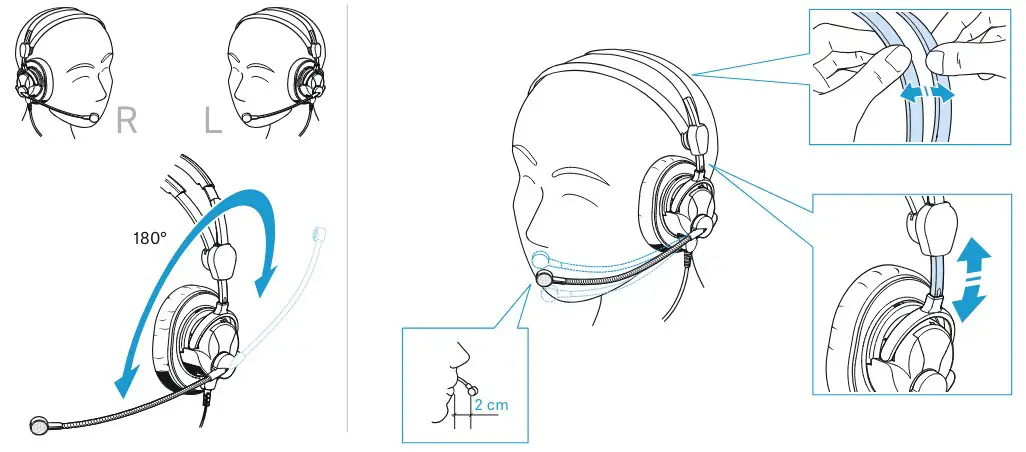 SENNHEISER HMD 27 Broadcast Headset - Wearing the headset