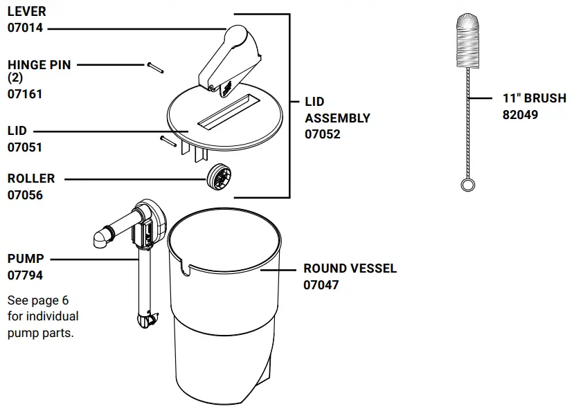 SERVER ESSENTIALS SE SS Server Express Pump Pouched Condiment Dispenser - PARTS2