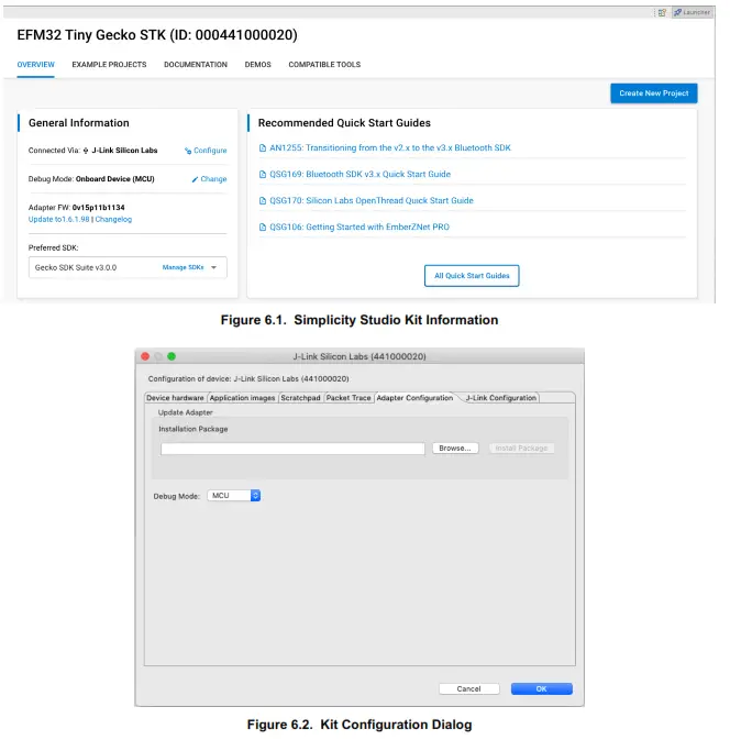SILICON LABS UG548 Simplicity Link Debugger - Setting