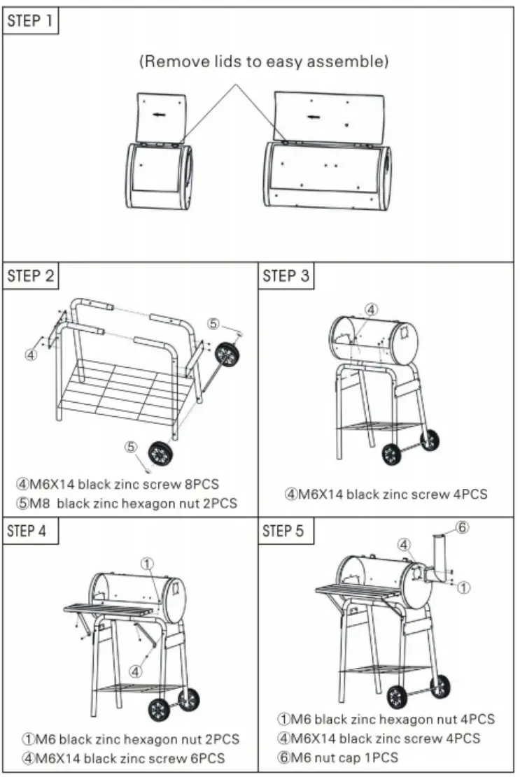 SKONYON SGFT88186 Heavy Duty Charcoal Grill Offset Smoker - pic