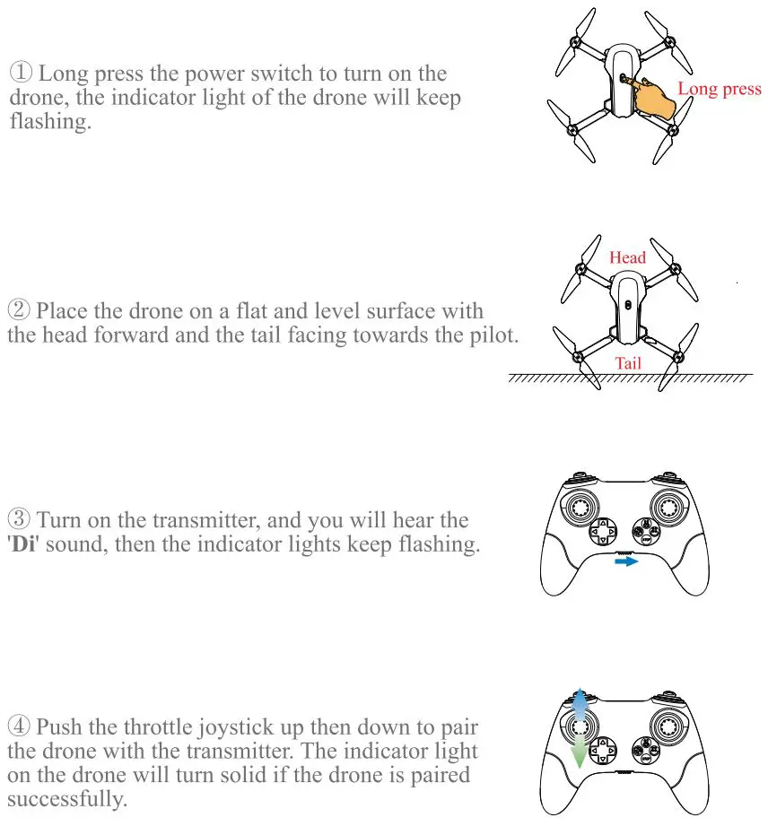 SOTAONE S450 Drone with Camera User Manual - Pairing